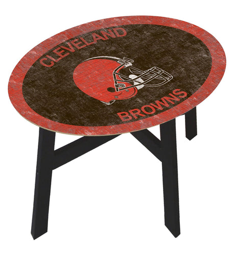 Cleveland Browns Team Color Wood Side Table