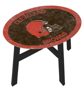 Cleveland Browns Team Color Wood Side Table