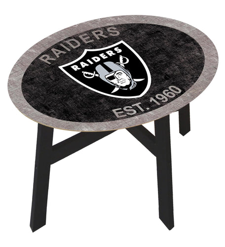 Las Vegas Raiders Team Color Wood Side Table