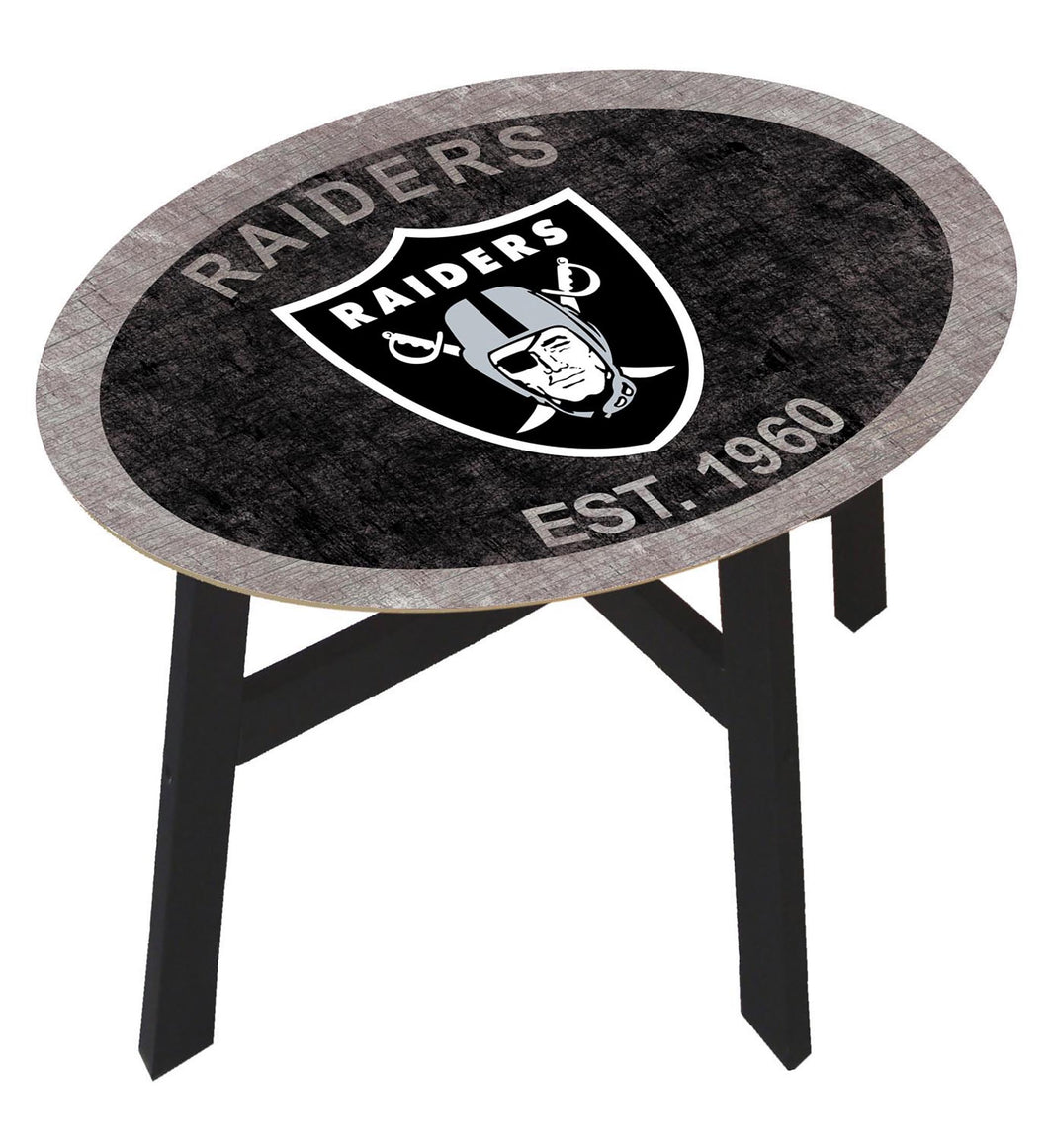Las Vegas Raiders Team Color Wood Side Table