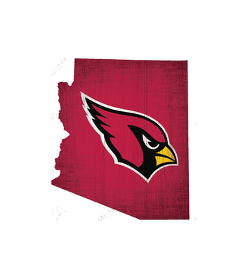 Arizona Cardinals State Wood Sign