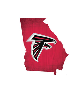Atlanta Falcons State Wood Sign