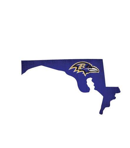 Baltimore Ravens State Wood Sign