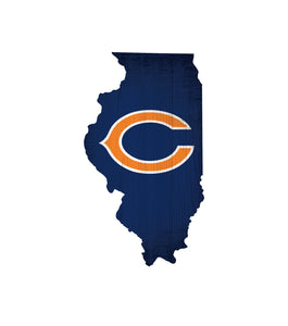 Chicago Bears State Wood Sign