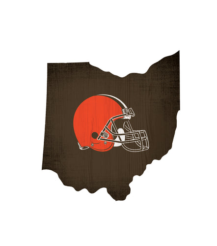 Cleveland Browns State Wood Sign