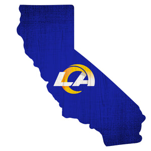 Los Angeles Rams State Wood Sign