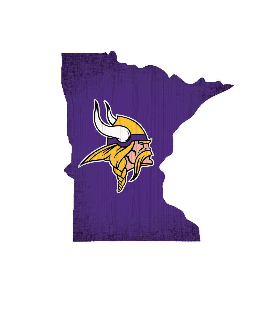 Minnesota Vikings State Wood Sign