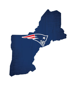 New England Patriots State Wood Sign