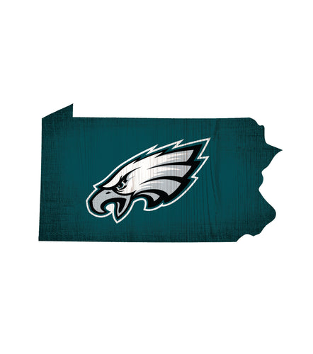 Philadelphia Eagles State Wood Sign