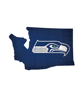 Seattle Seahawks State Wood Sign