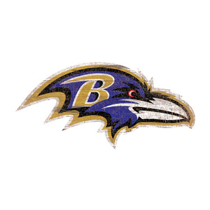 Baltimore Ravens Distressed Logo Cutout Sign