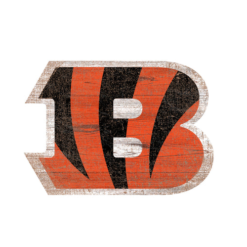 Cincinnati Bengals Distressed Logo Cutout Sign