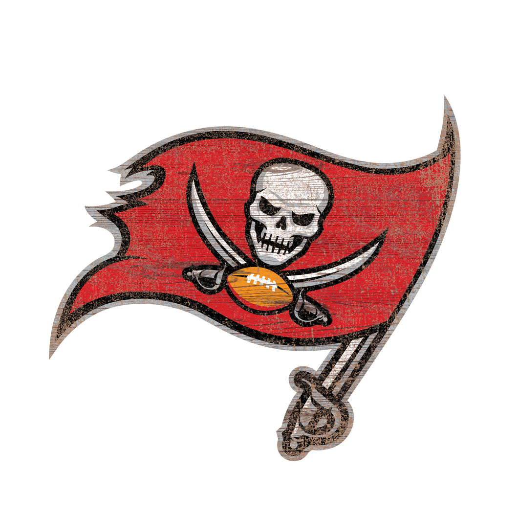Tampa Bay Buccaneers Distressed Logo Cutout Sign