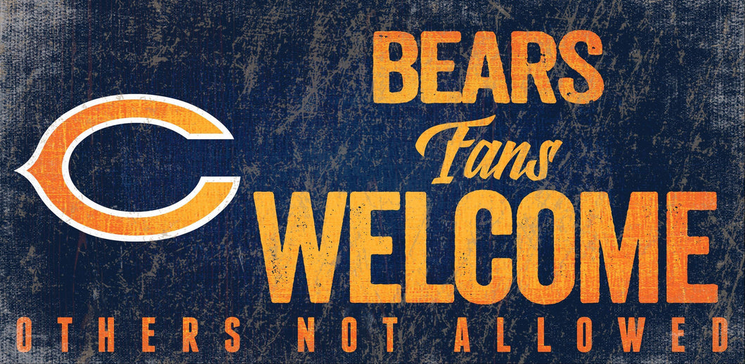 Chicago Bears Fans Welcome Wood Sign