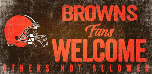 Cleveland Browns Fans Welcome Wood Sign