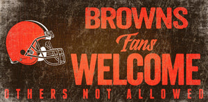 Cleveland Browns Fans Welcome Wood Sign