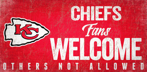 Kansas City Chiefs Fans Welcome Wood Sign