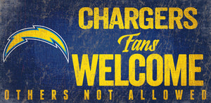 Los Angeles Chargers Fans Welcome Wood Sign 