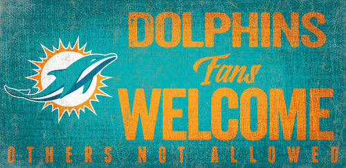 Miami Dolphins Fans Welcome Wood Sign