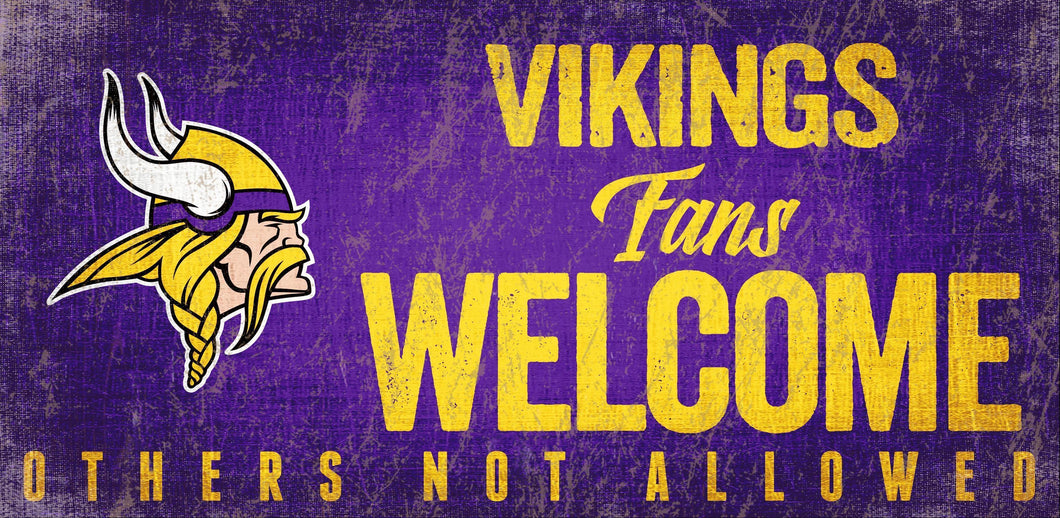 Minnesota Vikings Fans Welcome Wood Sign - 12