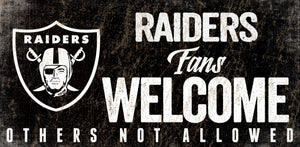 Las Vegas Raiders Fans Welcome Wood Sign - 12" x 6"