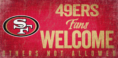 San Francisco 49ers Fans Welcome Wood Sign 