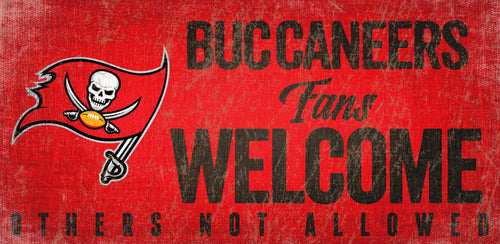 Tampa Bay Buccaneers Fans Welcome Wood Sign 