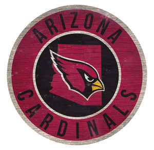 Arizona Cardinals Circle State Sign - 12"