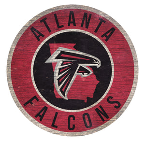 Atlanta Falcons Circle State Sign - 12"