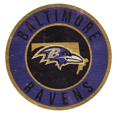 Baltimore Ravens Circle State Sign - 12