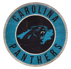 Carolina Panthers Circle State Sign - 12"