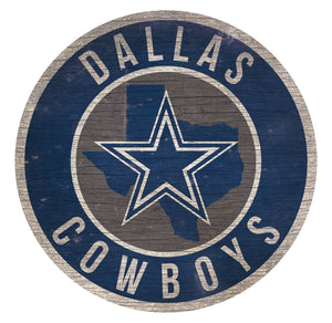 Dallas Cowboys Circle State Sign - 12"