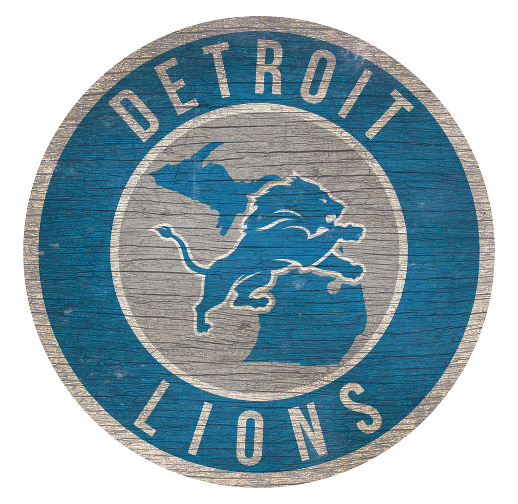 Detroit Lions Circle State Sign - 12
