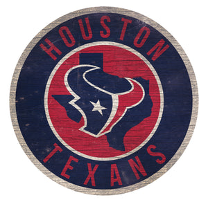 Houston Texans Circle State Sign - 12"