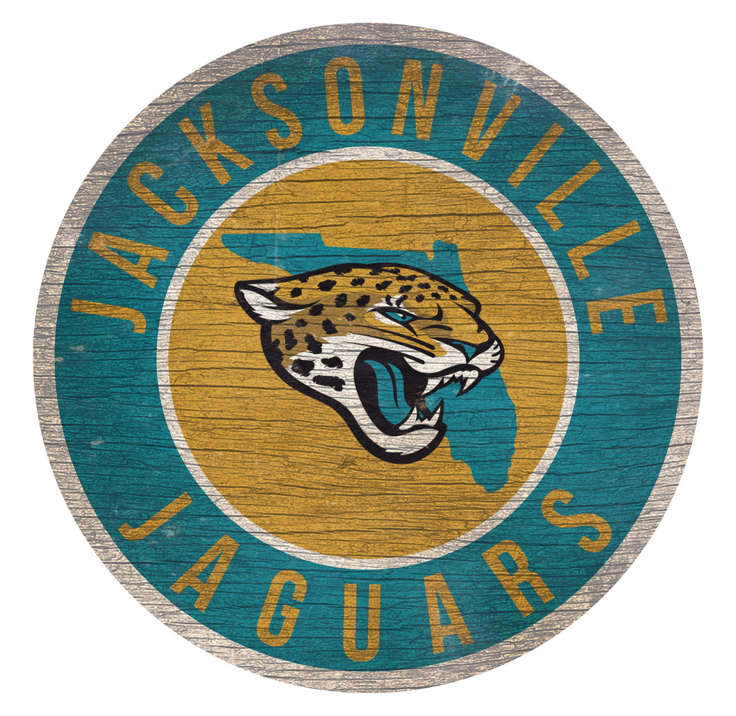 Jacksonville Jaguars Circle State Sign - 12