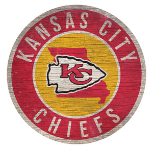 Kansas City Chiefs Circle State Sign - 12"