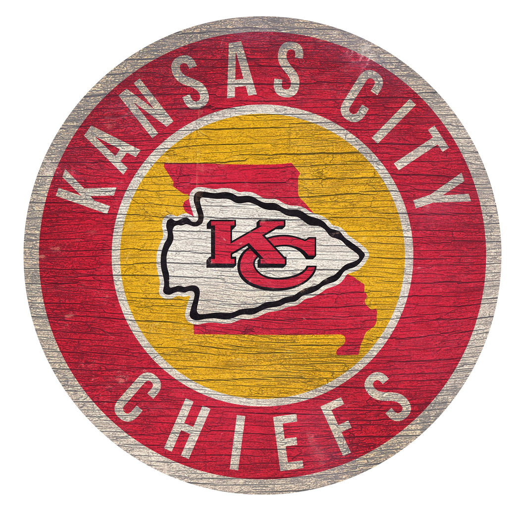 Kansas City Chiefs Circle State Sign - 12
