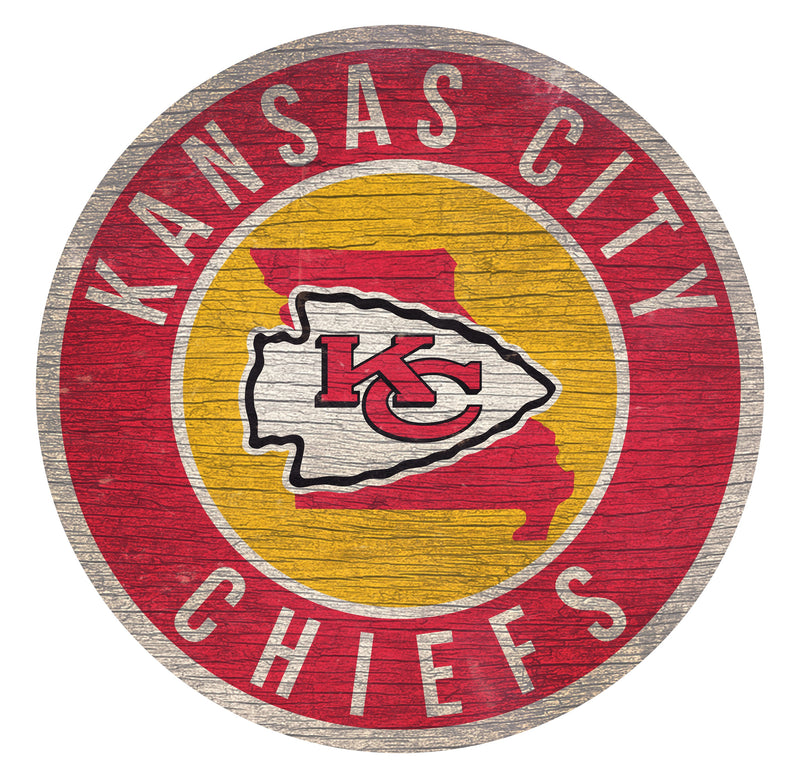 Kansas City Chiefs State Shaped Car Emblem - Red