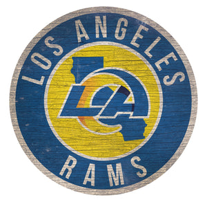Los Angeles Rams Circle State Sign - 12"