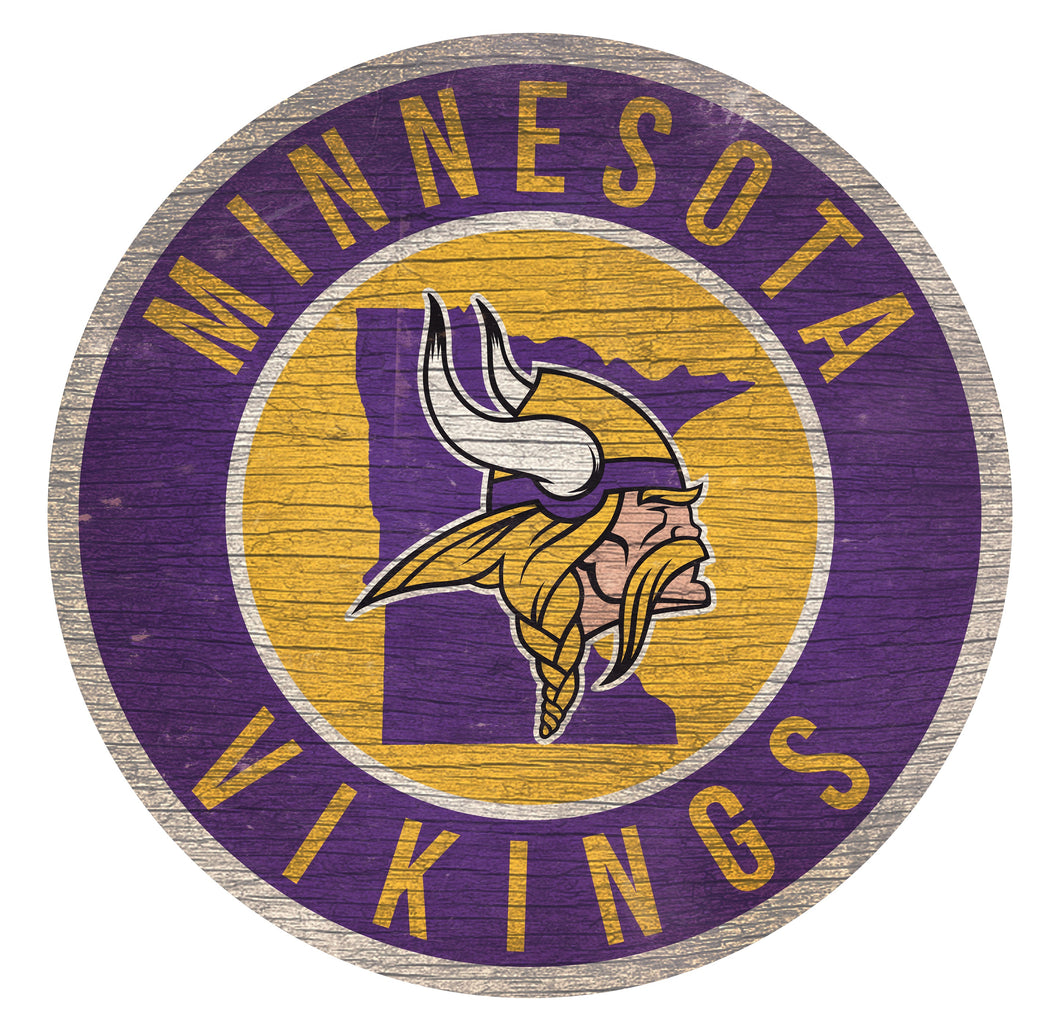 Minnesota Vikings Circle State Sign - 12