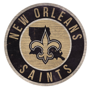 New Orleans Saints Circle State Sign - 12"