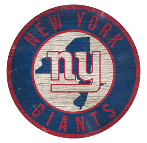 New York Giants Circle State Sign - 12"