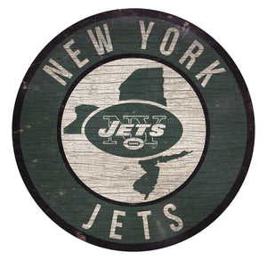 New York Jets Circle State Sign - 12"