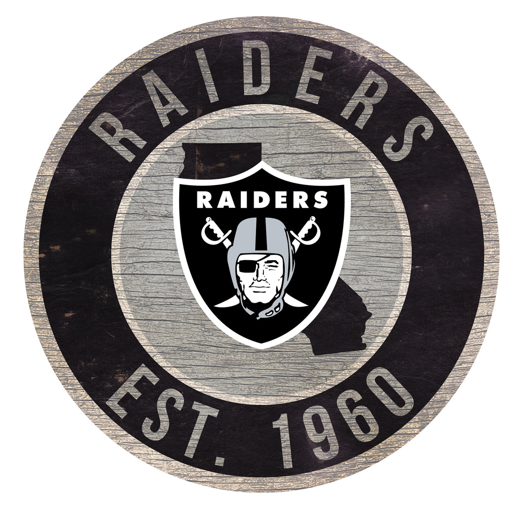 Las Vegas Raiders Circle State Sign - 12