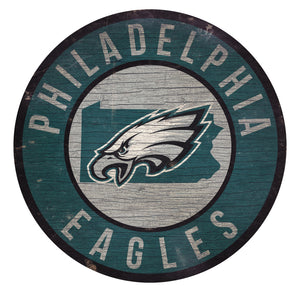 Philadelphia Eagles Circle State Sign - 12"