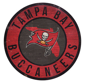 Tampa Bay Buccaneers Circle State Sign - 12"