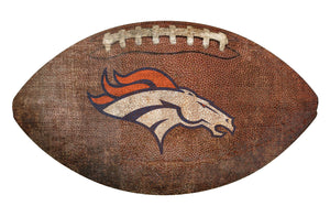 Denver Broncos Football Shaped Sign