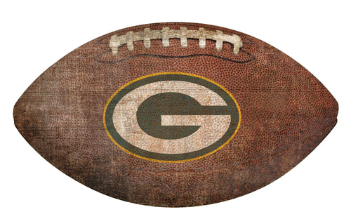 Green Bay Packers Football Shaped Sign 