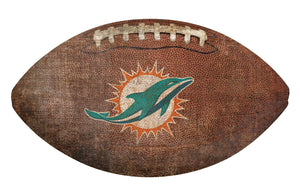 Miami Dolphins Football Shaped Sign