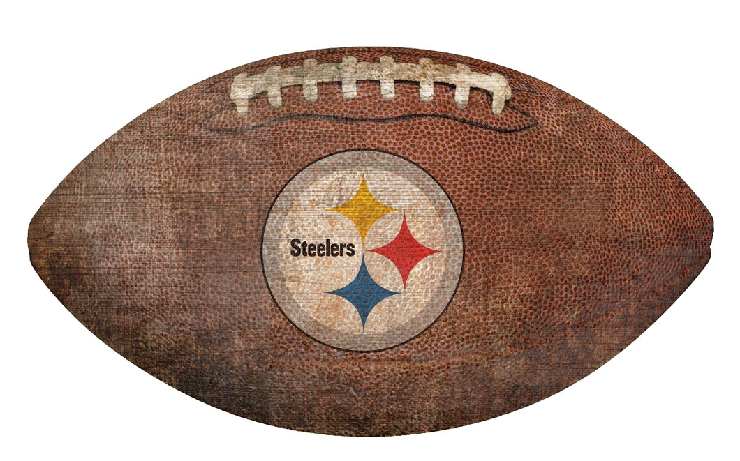 Pittsburgh Steelers Football Shaped Sign 
